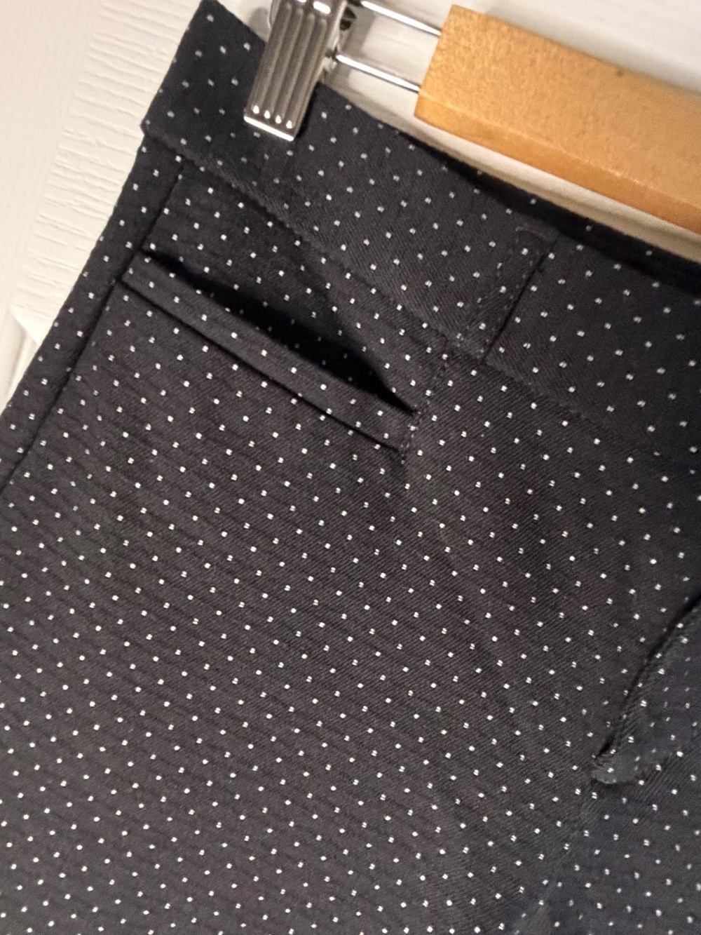 Banana Republic Sloan Pants Womens Sz 2 Black White Dot Slim Ankle Stretch Work